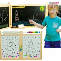 Prima mea tabla scolara 2 in 1, cu accesorii, pentru copii