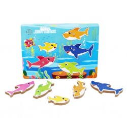 Puzzle din lemn cu sunete si personajele Baby Shark Puzzle din lemn cu sunete si personajele Baby Shark