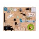 Placa senzoriala busy board, multiactivitati 3D, din lemn, 50  x 38 cm, pentru baieti