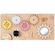 Placa senzoriala busy board, multiactivitati 3D, din lemn, 50  x 38 cm, pentru fetite
