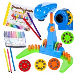 Proiector pentru desenat, 12 carioci si 32 de sabloane - MalPlay