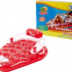 Saltea gonglabila cu spatar si perna pentru plaja Capsunica - Summertime