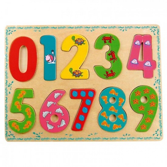 Puzzle din lemn - Numerele - Bino
